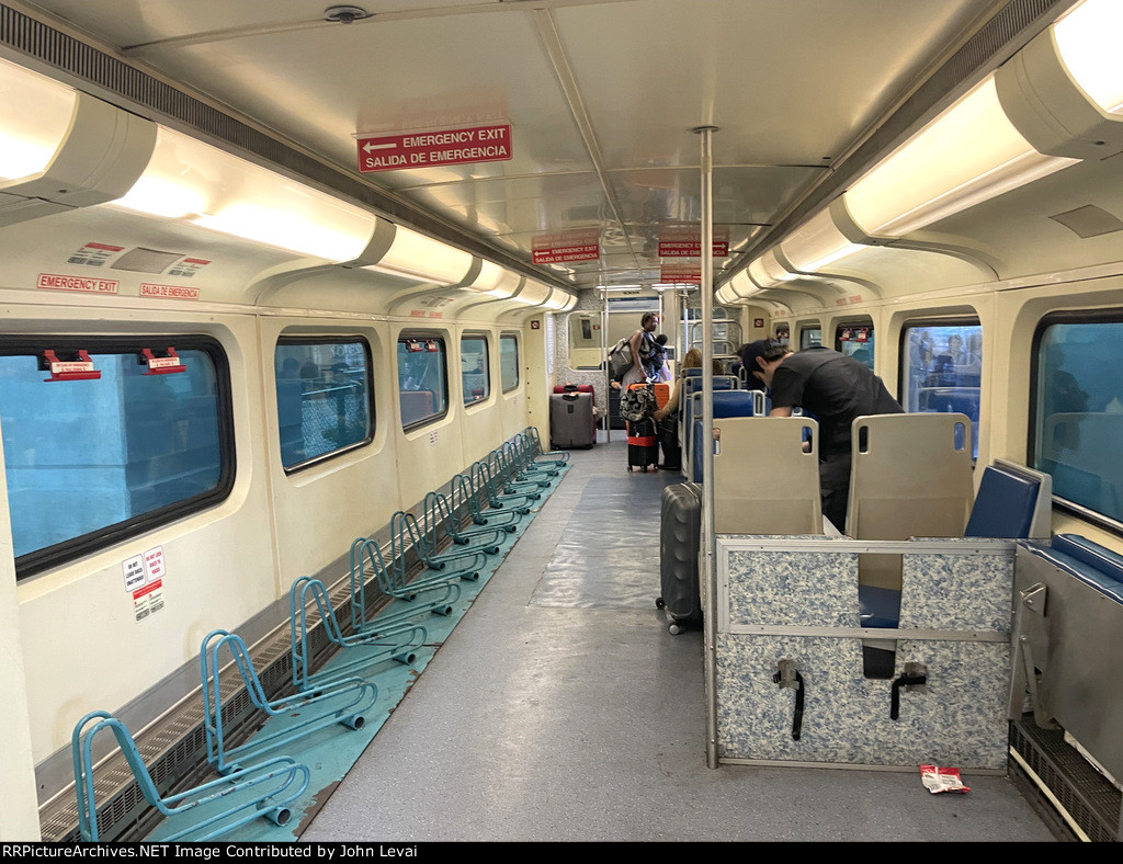 interior photos of Tri-Rail Bombardier Bilevel Coach/bike car